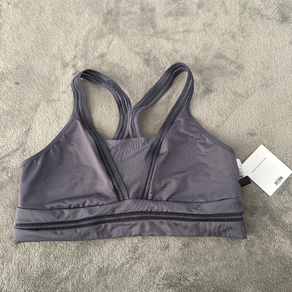 NWT Victoria's Secret Sport Gray Bra Sports Bralette LARGE Women's